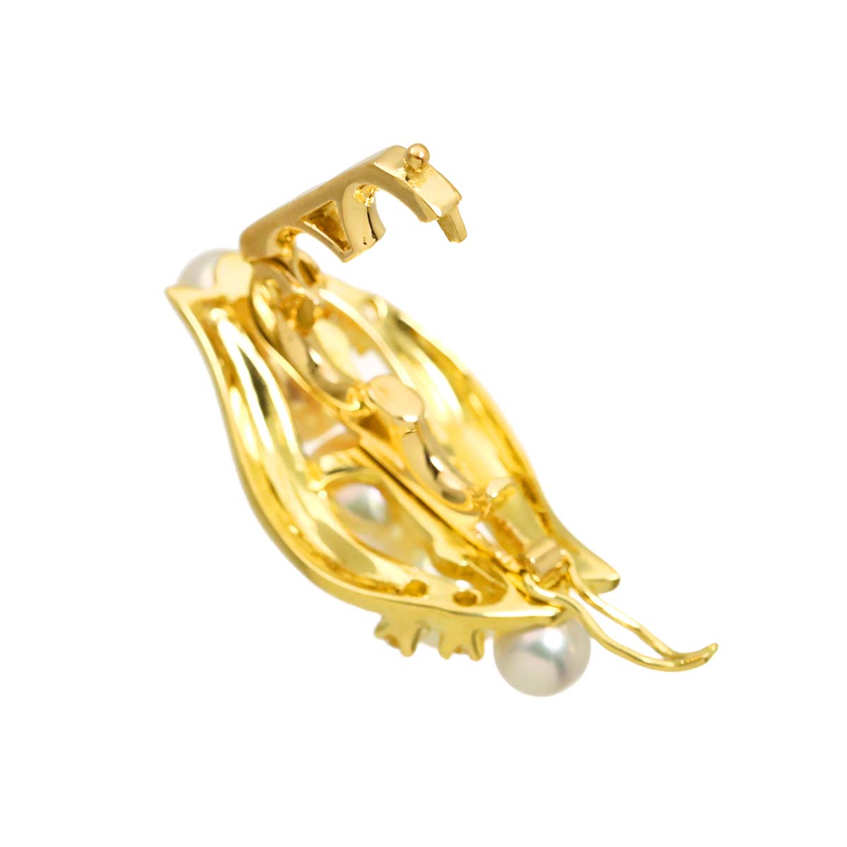 Akoya Pearl 6.4-4.0mm Diamond Pendant Top 18K YG 750