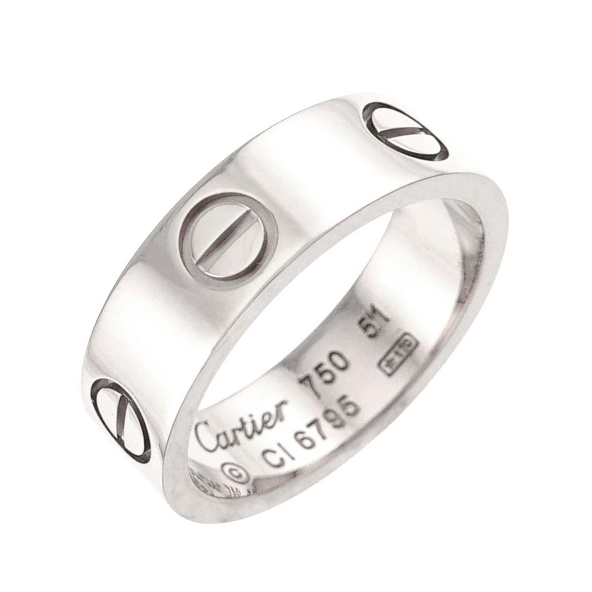 Love Ring 18K White Gold 750 size51 5.25-5.5(US)