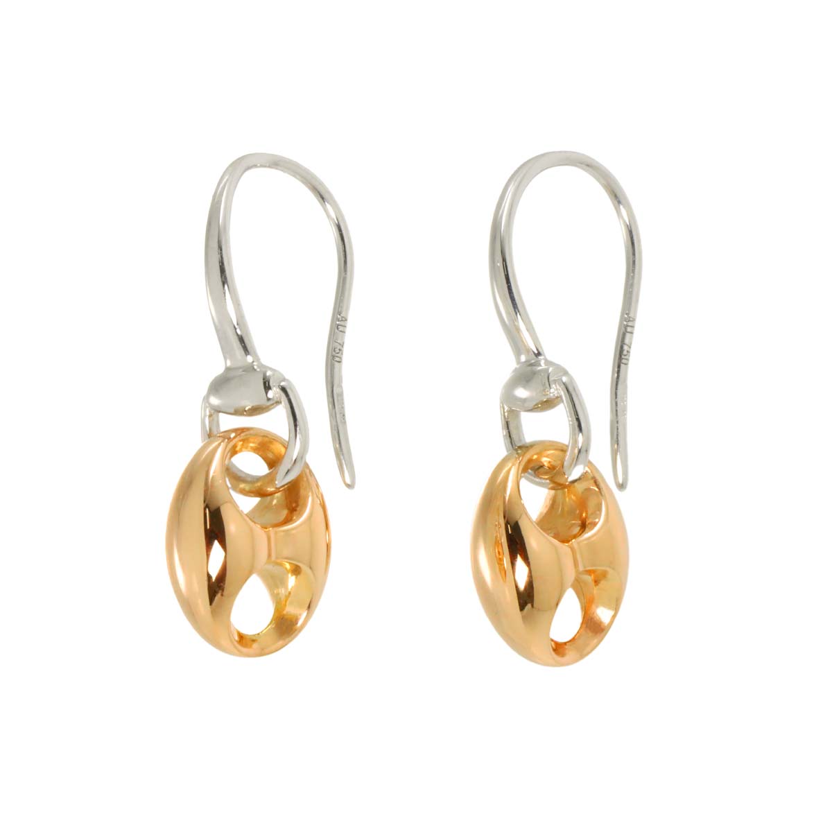 Earrings Pierced 18K Pink White Gold 750