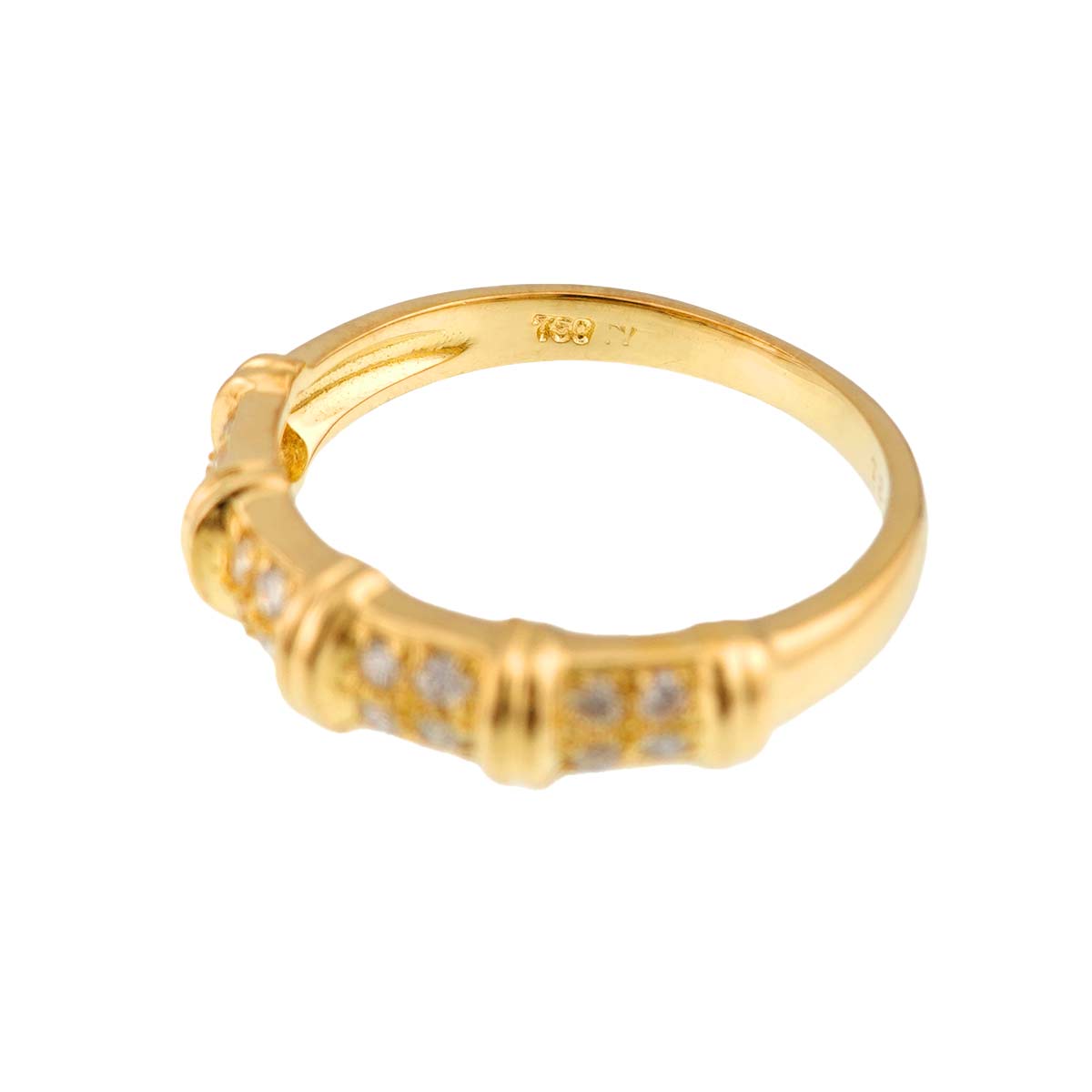 Diamond 0.21ct Ring 18K Yellow Gold 750 size6(US)