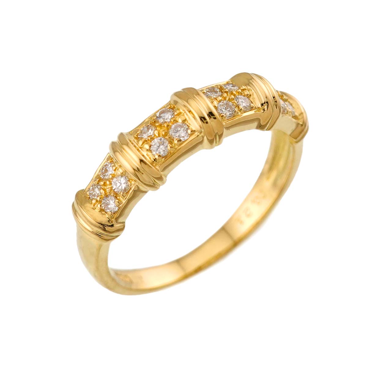 Diamond 0.21ct Ring 18K Yellow Gold 750 size6(US)