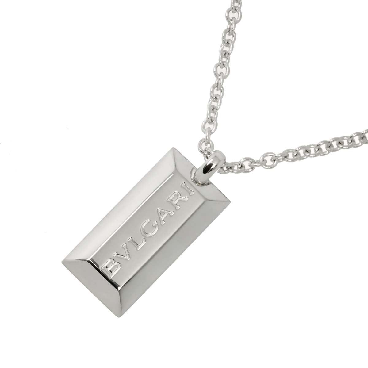 Ingot Necklace 18K White Gold 750