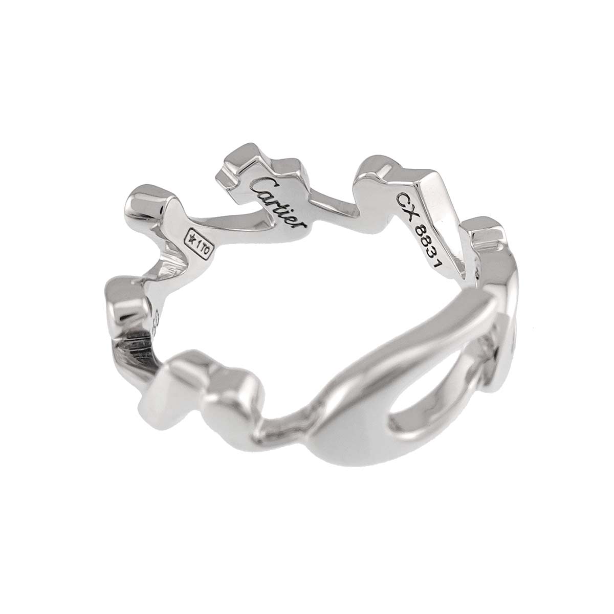 Logo Ring 18K White Gold 750 Size48 4.5(US)