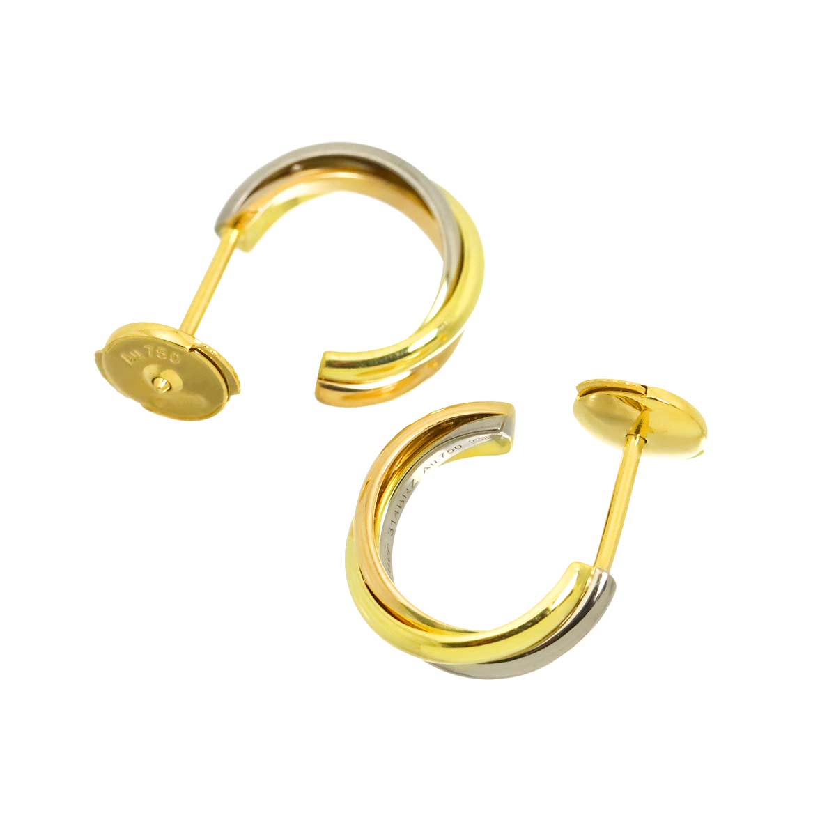 Trinity Earrings Pierced 18K YG WG PG 750