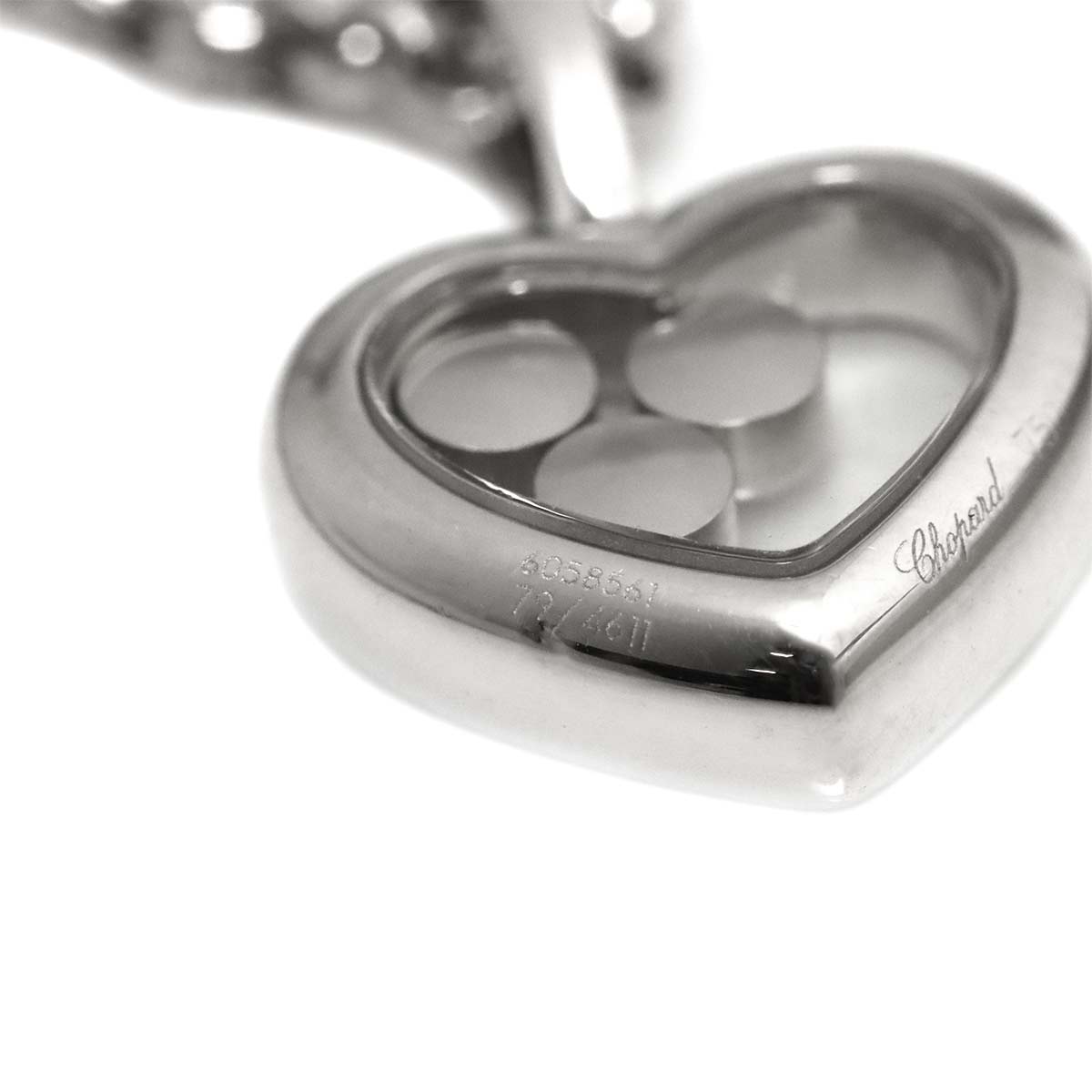 Happy Diamond Heart Necklace 18K White Gold 750