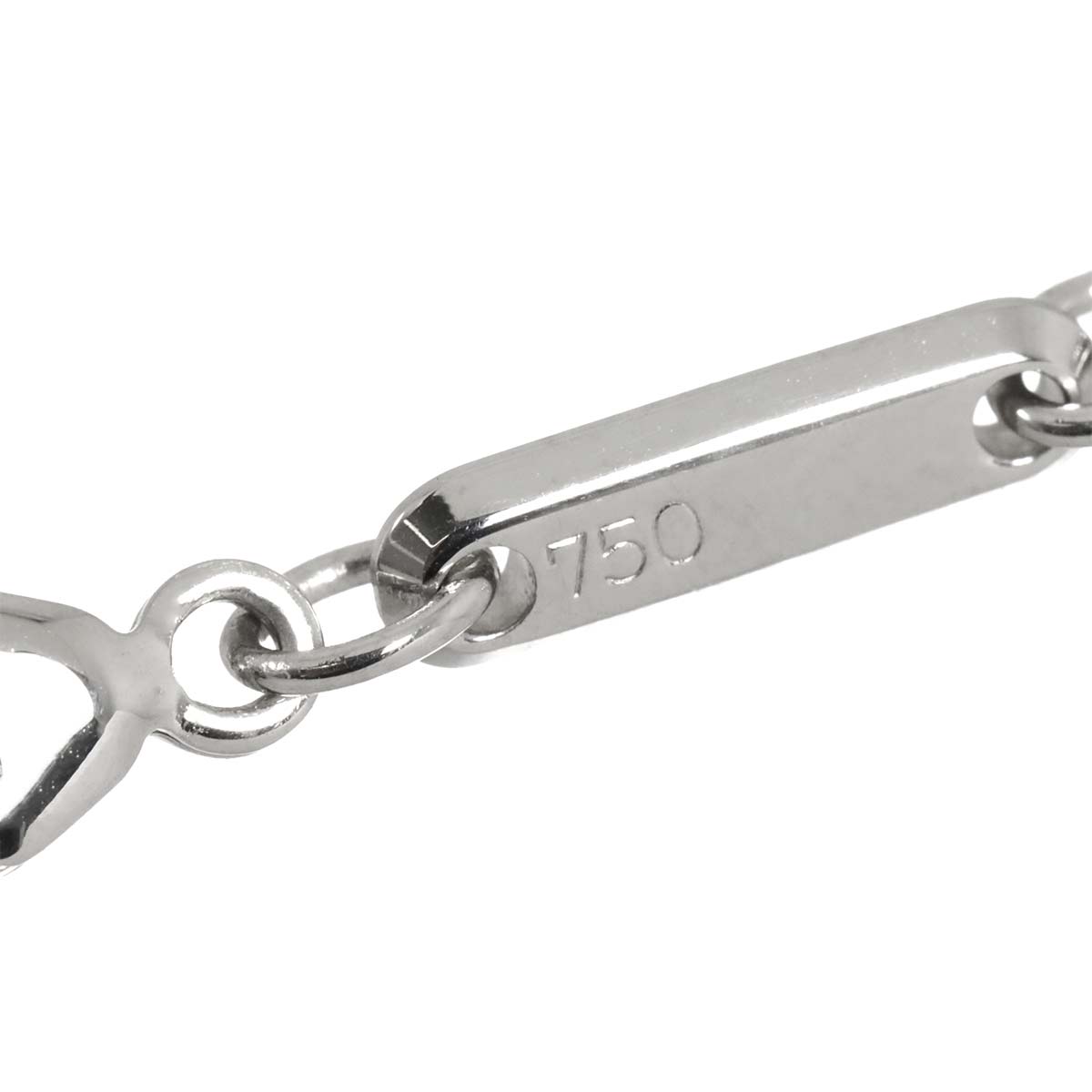 Happy Diamond Heart Necklace 18K White Gold 750