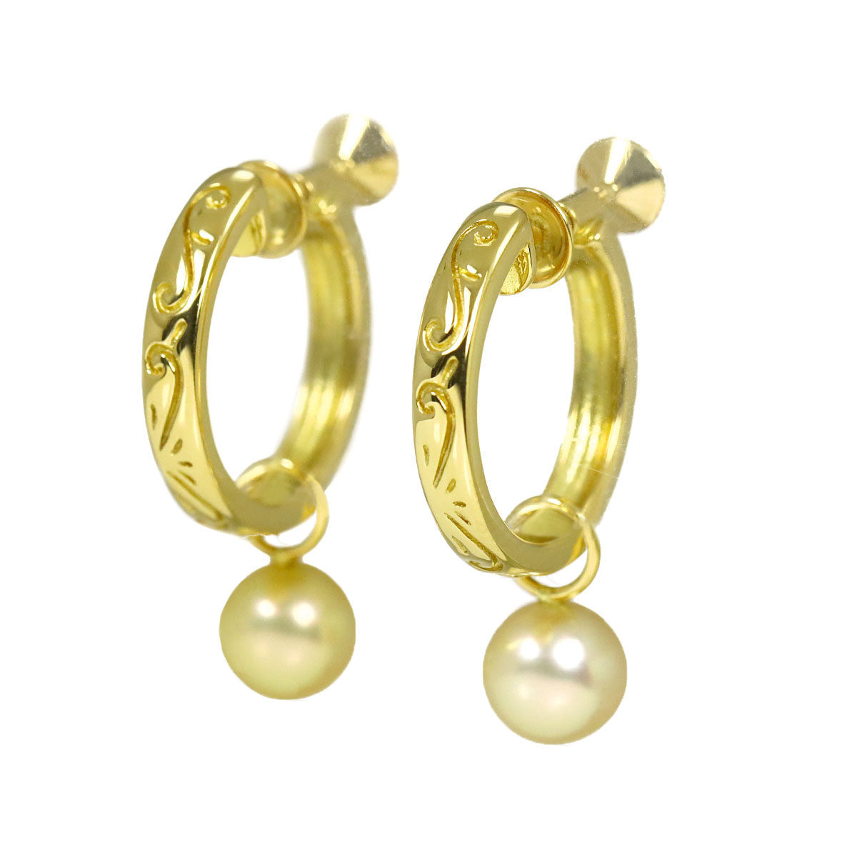 Akoya Pearl 7.2-7.1mm Earrings 18K Yellow Gold 750