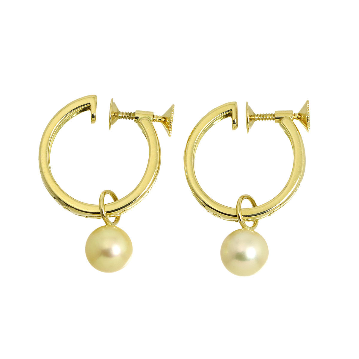 Akoya Pearl 7.2-7.1mm Earrings 18K Yellow Gold 750