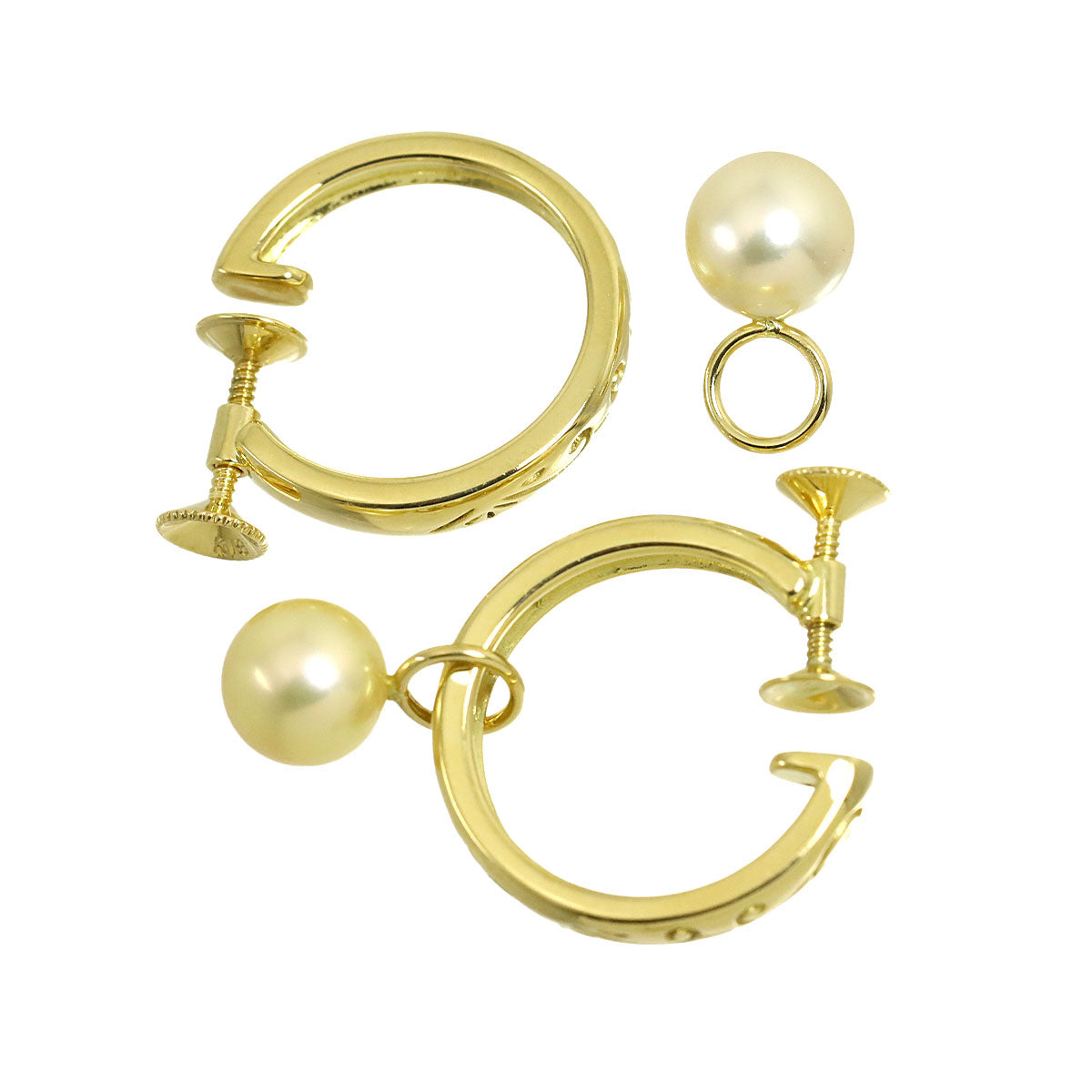 Akoya Pearl 7.2-7.1mm Earrings 18K Yellow Gold 750