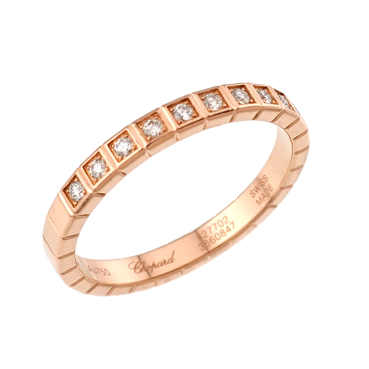 Ice Cube Diamond Ring 18K PG 750 size6(US)