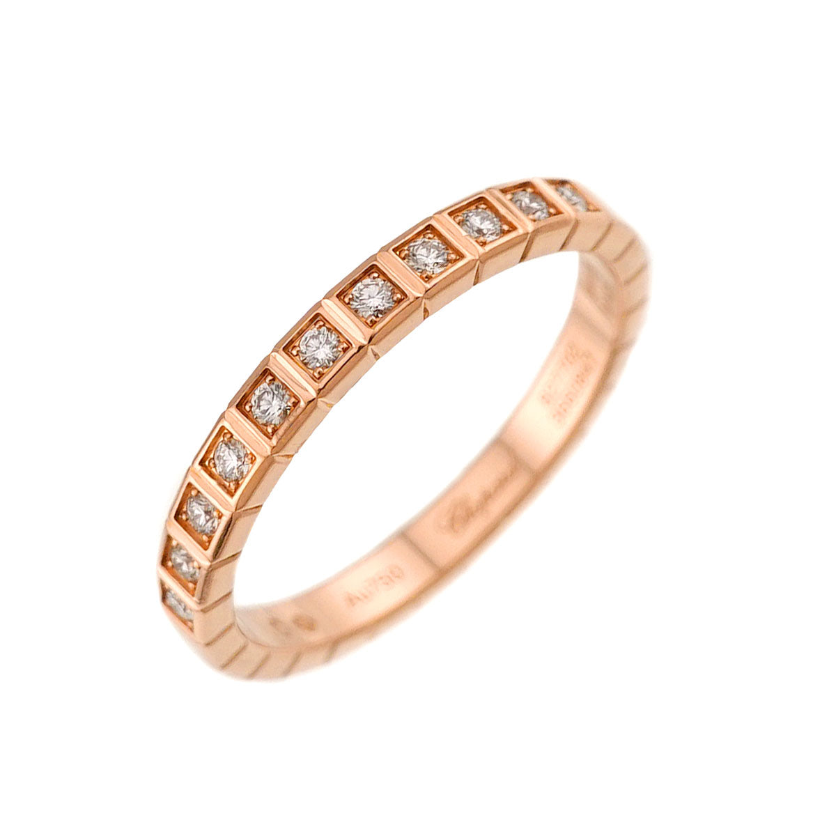 Ice Cube Diamond Ring 18K PG 750 size6(US)