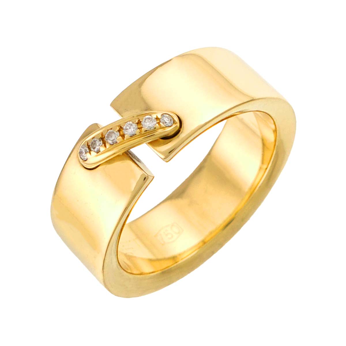 Liens Diamond Ring 18K Yellow Gold 750 size5-5.25(US)