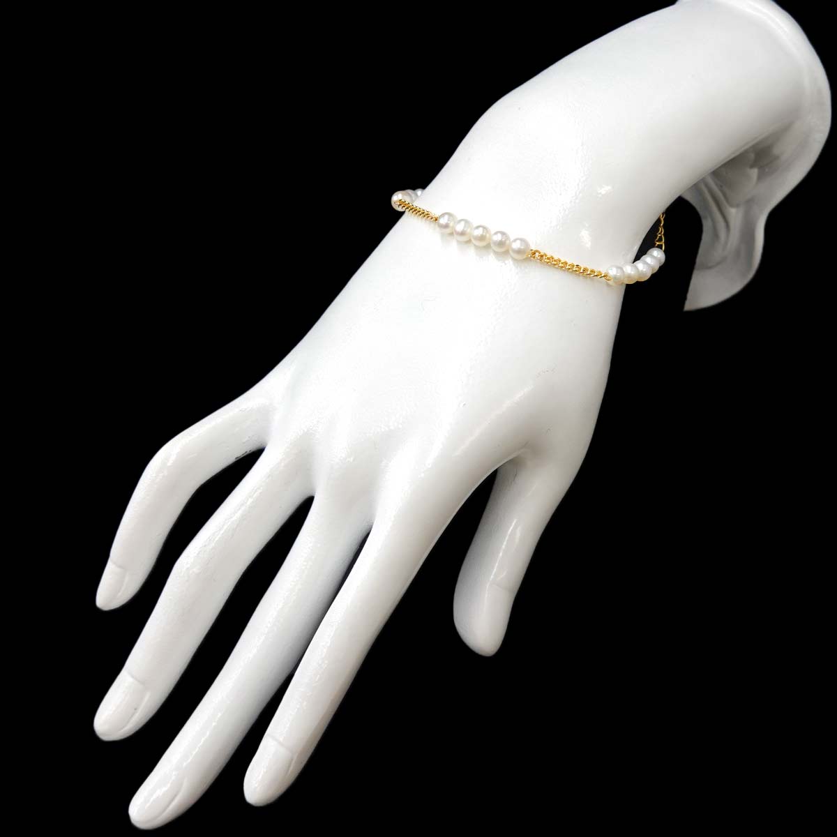 Freshwater pearl 5.0-4.5mm Bracelet 18K YG 750