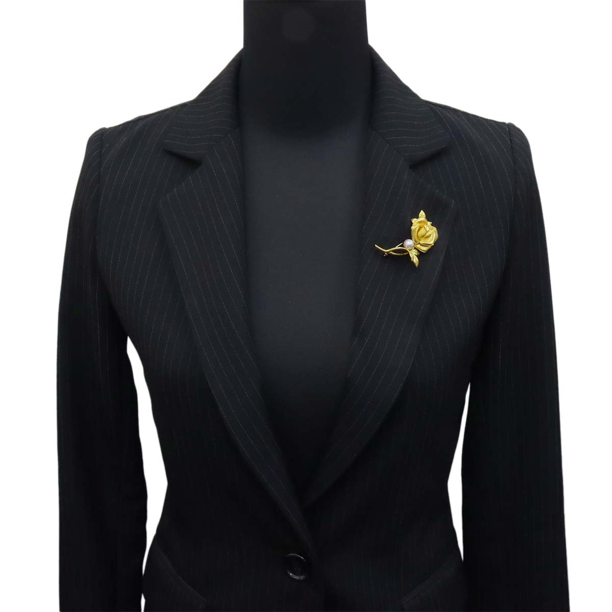 Akoya Pearl 7.2mm Diamond Brooch 18K YG 750