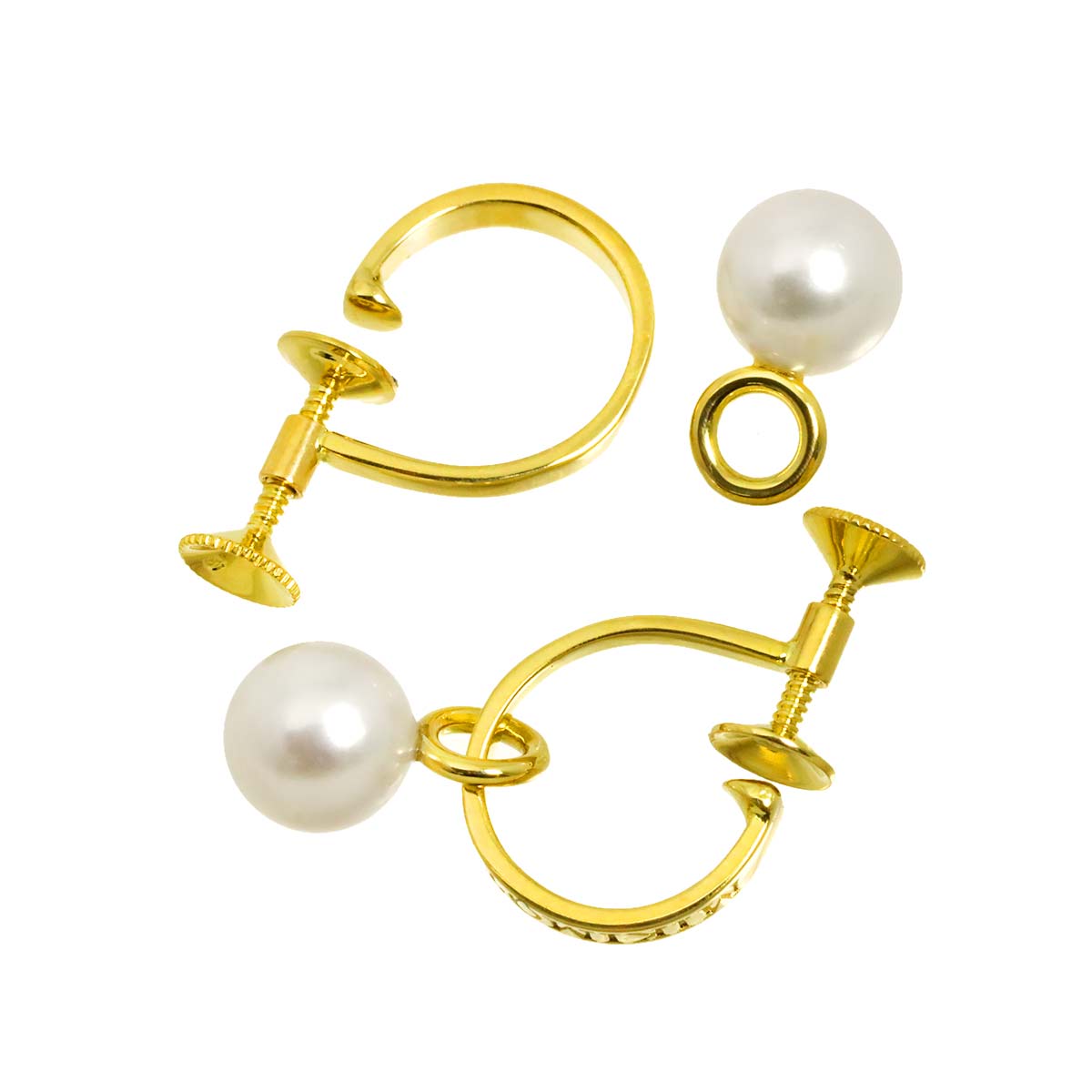 Akoya Pearl 7.2mm Earrings 18K Yellow Gold 750