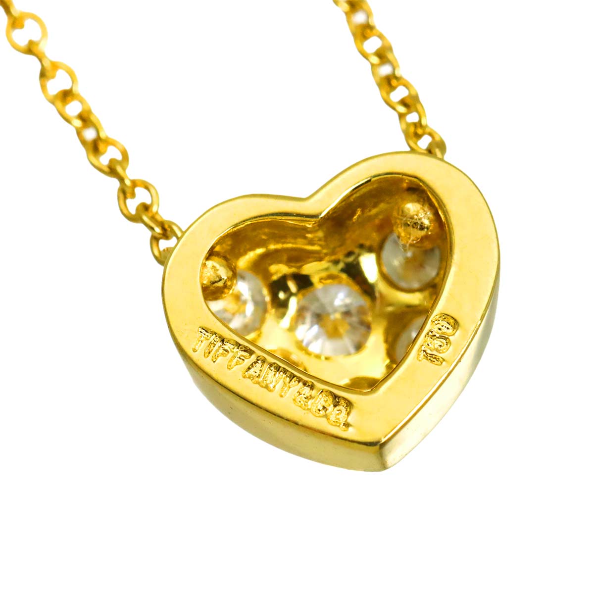 Pave Heart Diamond Necklace 18K Yellow Gold 750