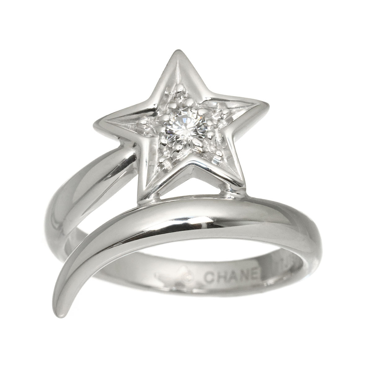 Comet Diamond Ring 18K White Gold 750 size50 5.25(US)