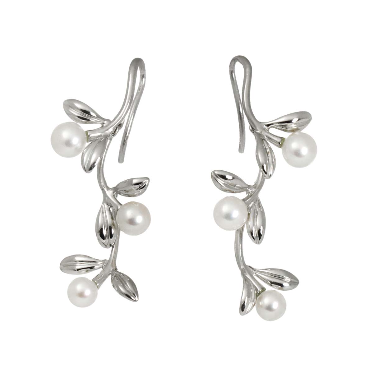 Baby Pearl 4.7-3.9mm Earrings Pierced 18K WG 750