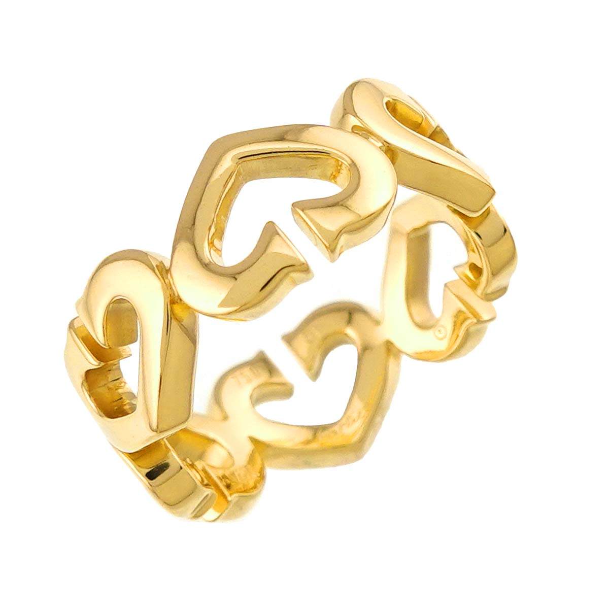 C Heart Ring 18K Yellow Gold 750 size51 5.25-5.5(US)