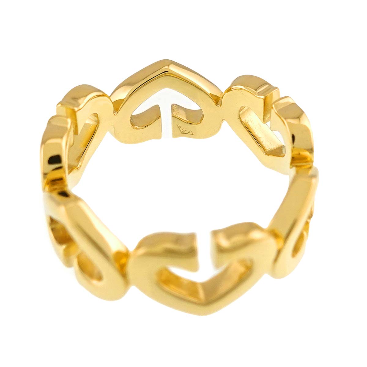 C Heart Ring 18K Yellow Gold 750 size51 5.25-5.5(US)