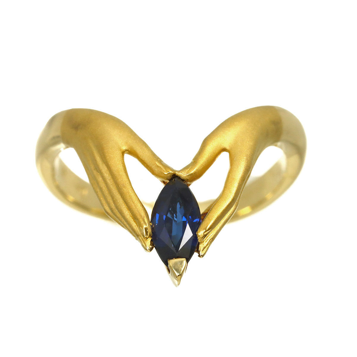 Sapphire Ring K18 YG 750 Size6(US)