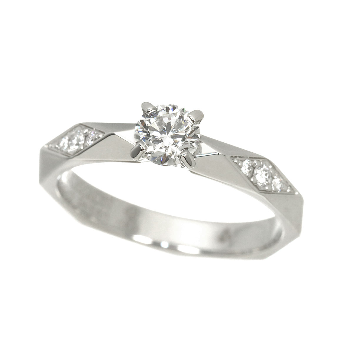 Facet Diamond 0.31ct E/VVS1/3EX Ring Platinum Size48 4.5(US)