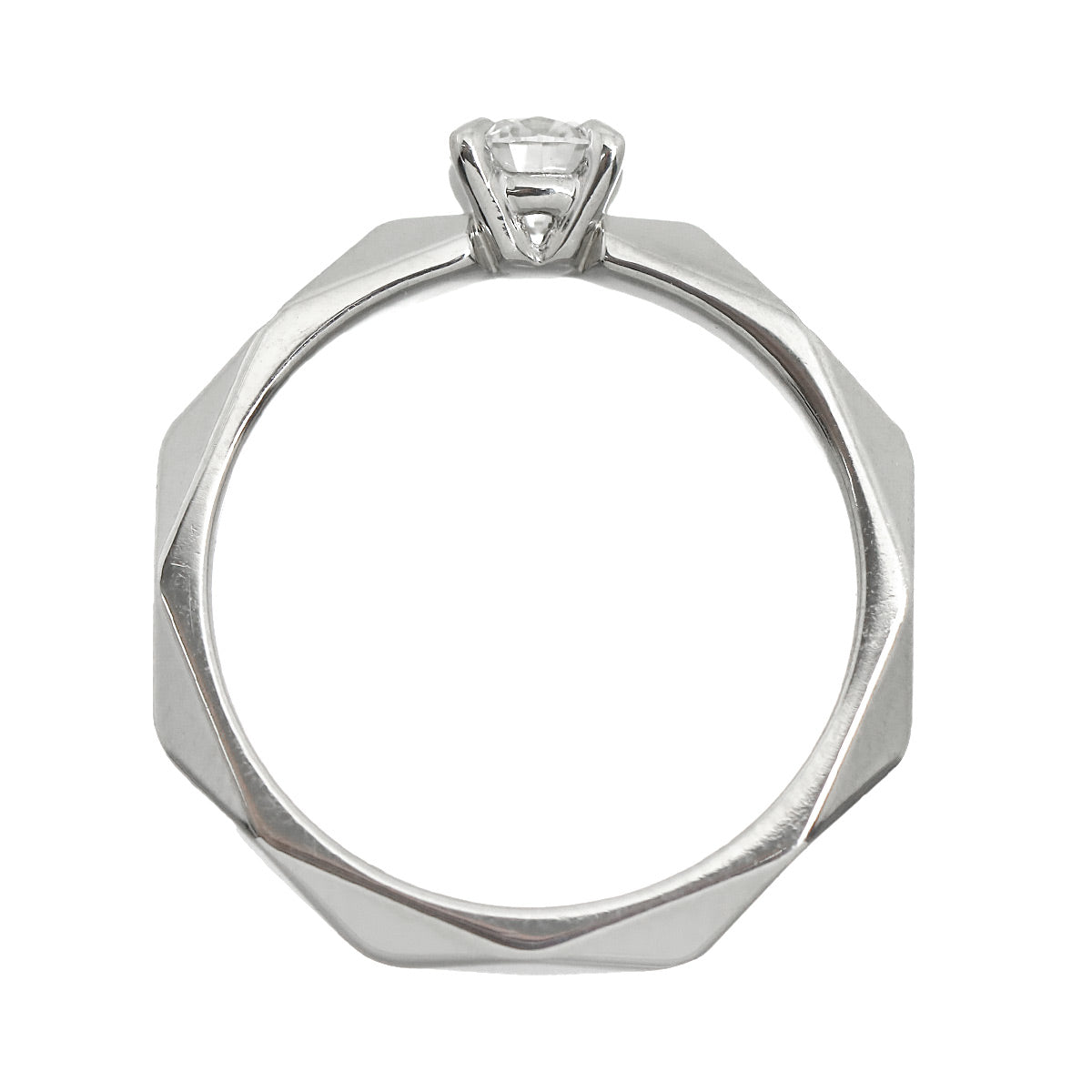 Facet Diamond 0.31ct E/VVS1/3EX Ring Platinum Size48 4.5(US)