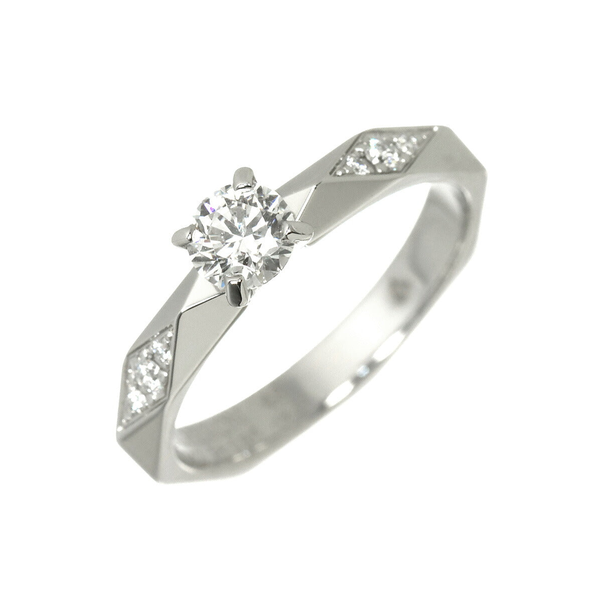 Facet Diamond 0.31ct E/VVS1/3EX Ring Platinum Size48 4.5(US)