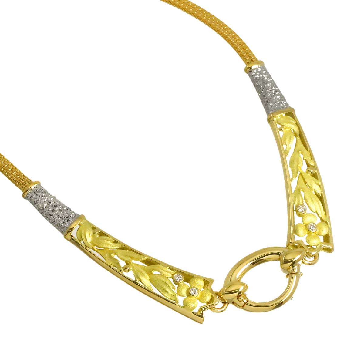 As Time Diamond Necklace Pt 18K YG 750