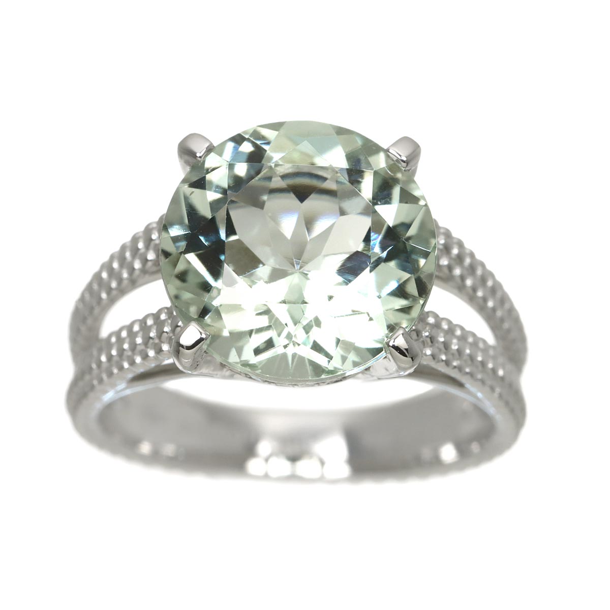 Quartz Ring 18K WG 750 size5.5-5.75(US)