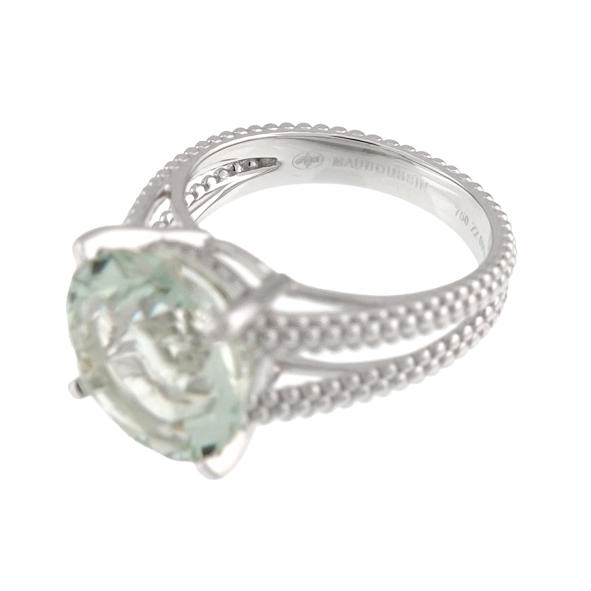 Quartz Ring 18K WG 750 size5.5-5.75(US)