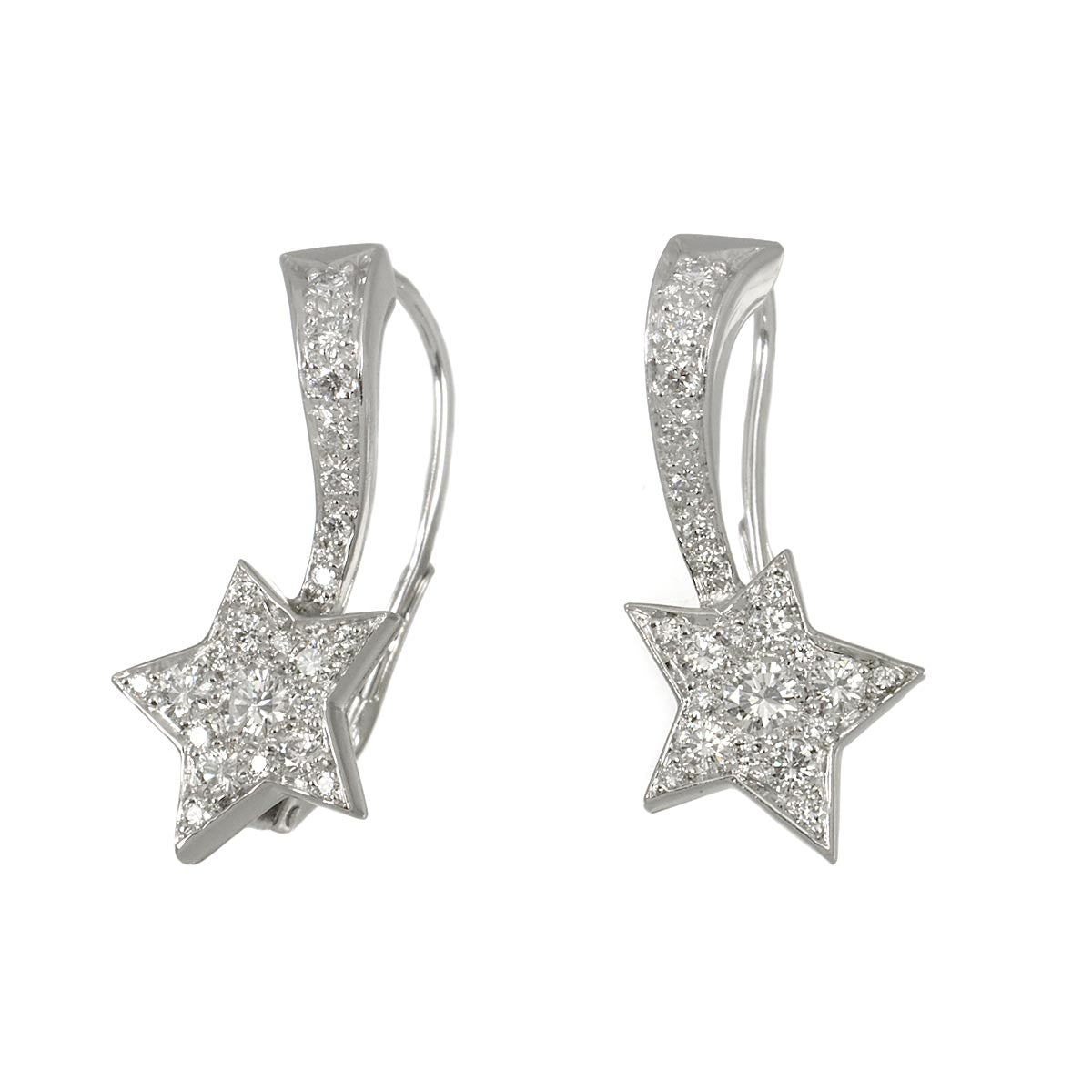 COMETE Diamond Earrings Pierced 18K WG White Gold 750