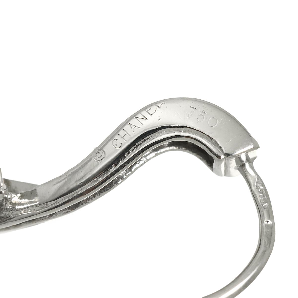 COMETE Diamond Earrings Pierced 18K WG White Gold 750