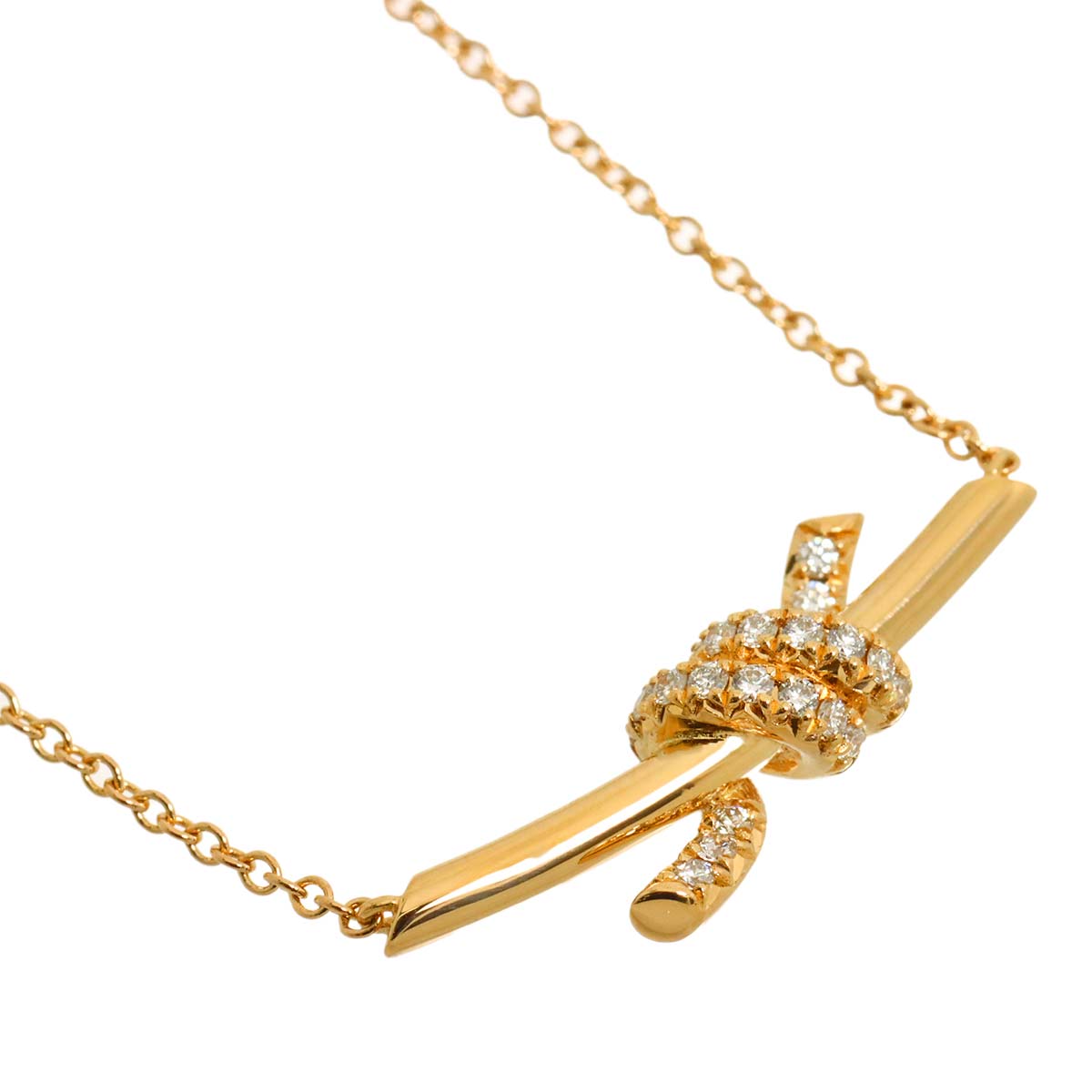Knot Diamond Necklace 18K Pink Gold 750