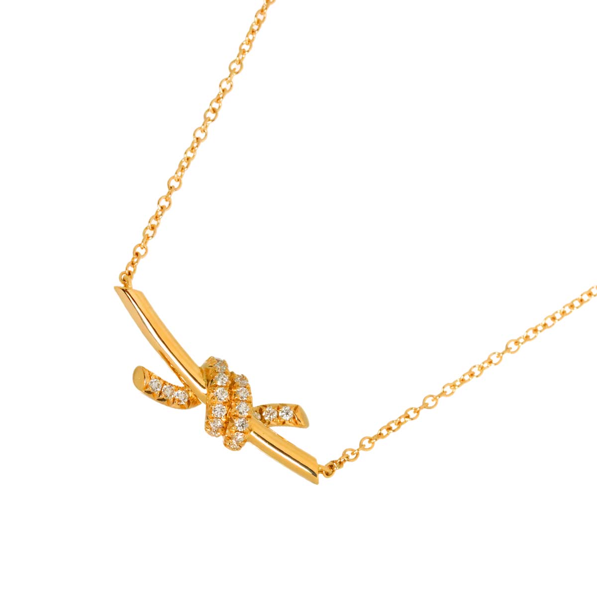 Knot Diamond Necklace 18K Pink Gold 750
