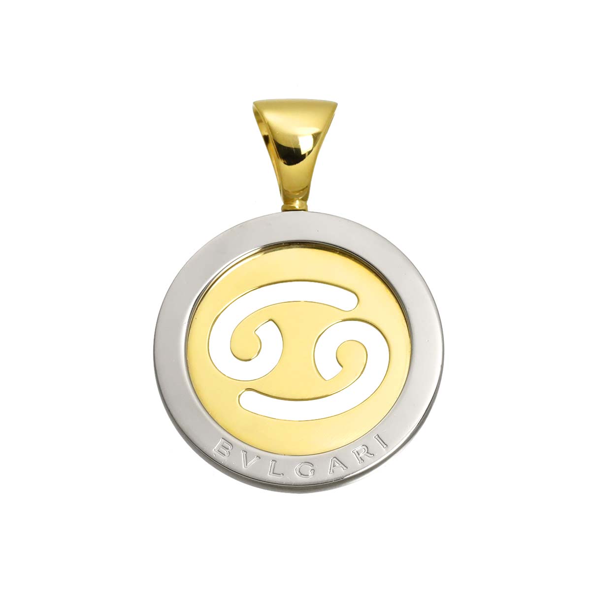 Tondo Cancer Pendant Top 18K YG 750 SS