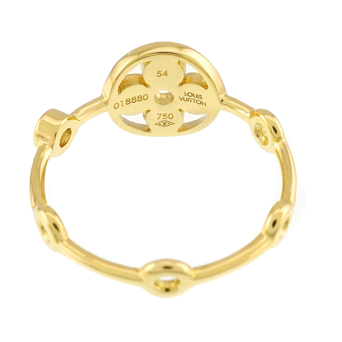 Berg Monogram Ring Diamond 18K YG Size54 6.75(US)