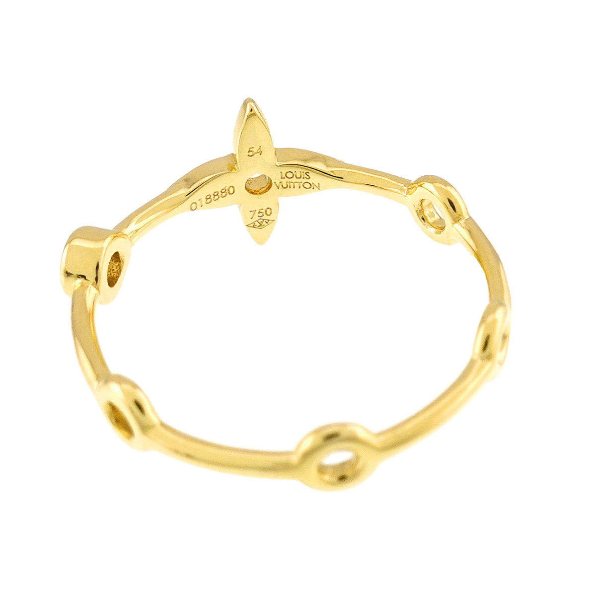 Berg Monogram Ring Diamond 18K YG Size54 6.75(US)