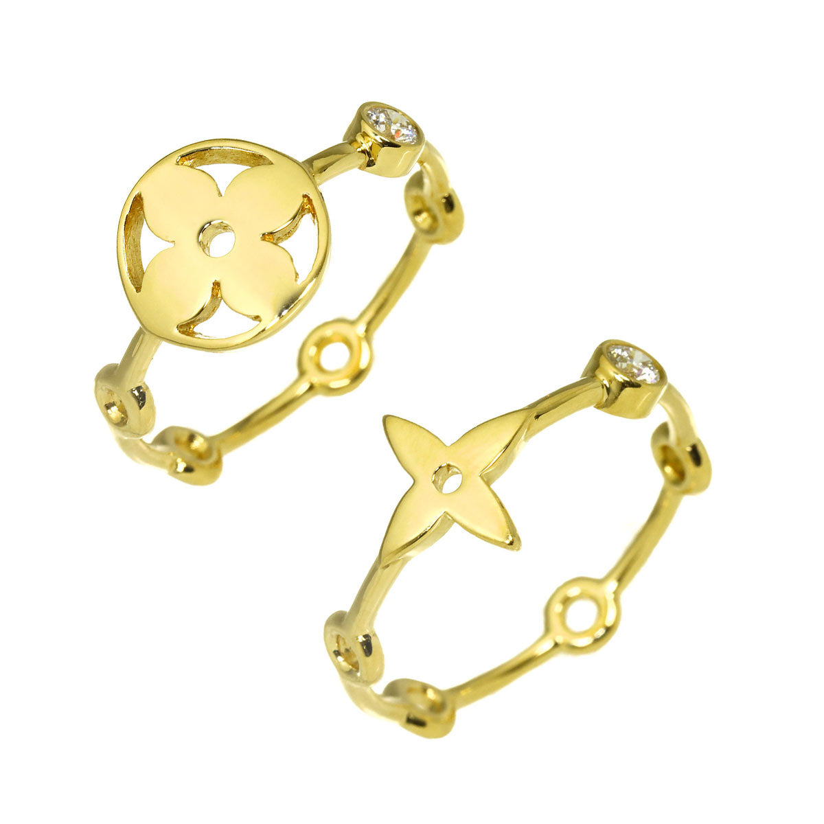 Berg Monogram Ring Diamond 18K YG Size54 6.75(US)