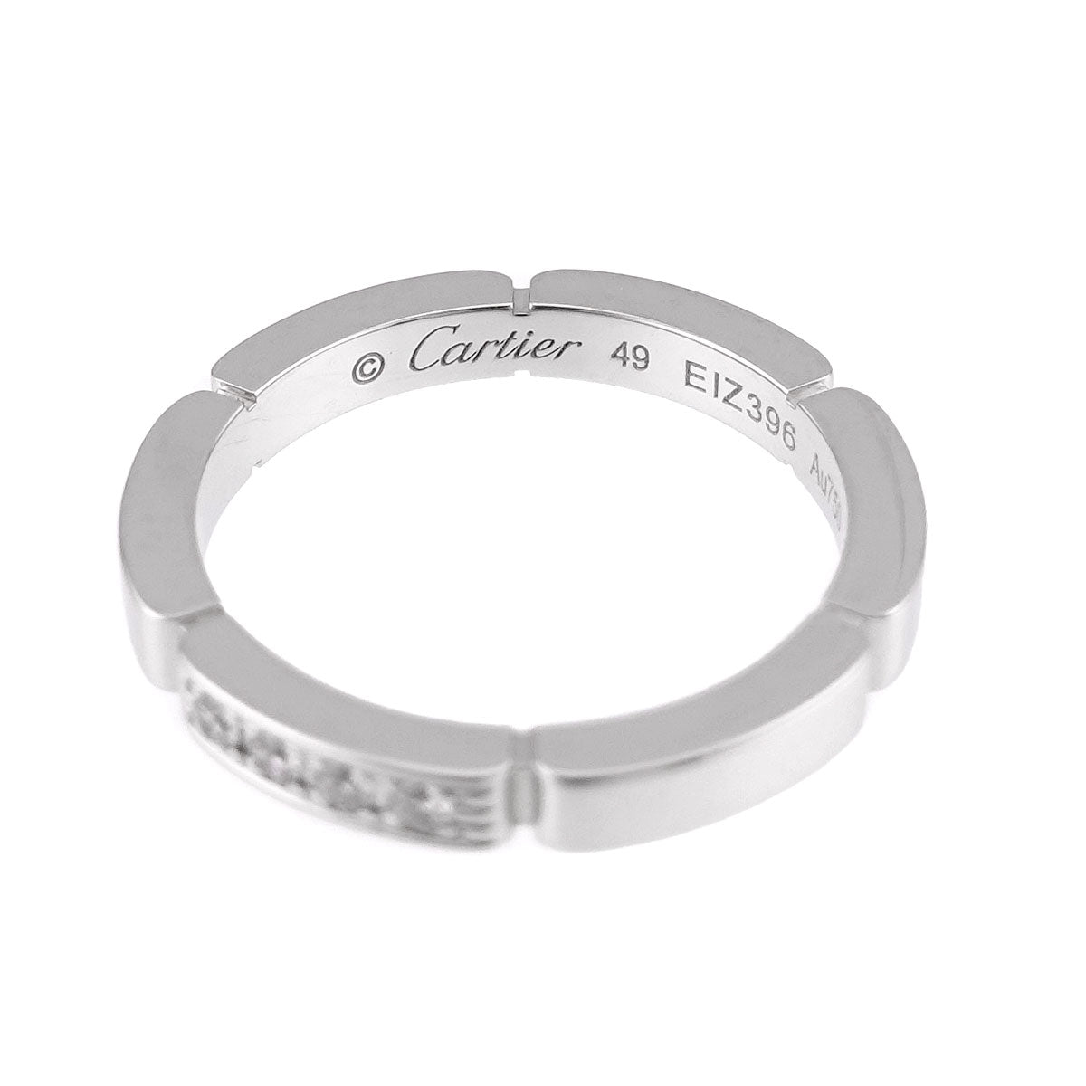 Maillon Panthere Diamond Ring 18K WG 750 Size49 4.75-5(US)