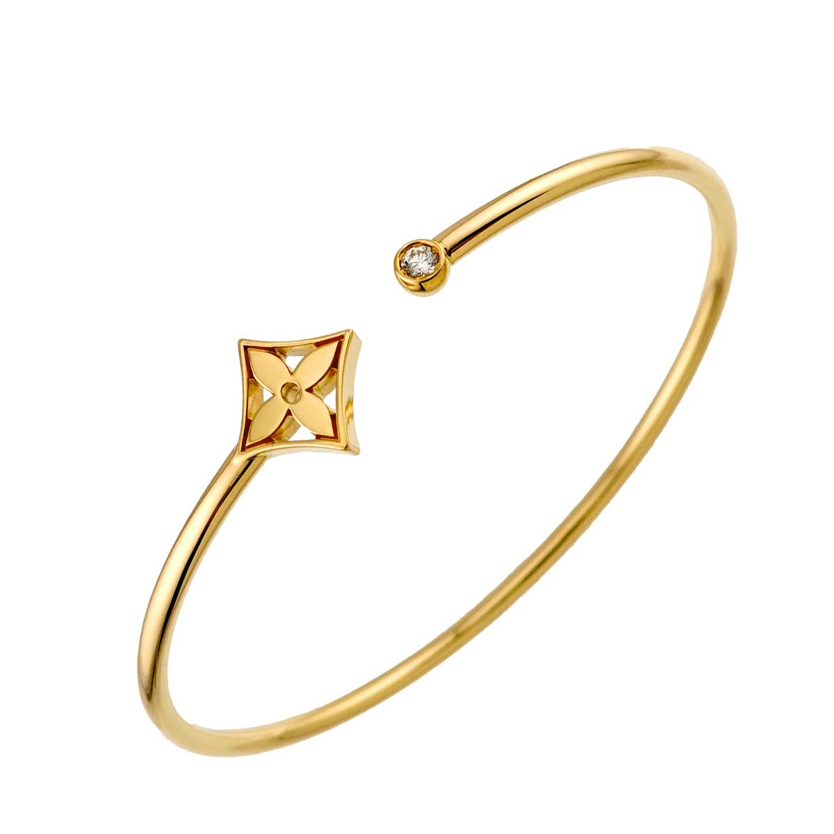 Burasure Twist Blossom Diamond Bracelet 18K YG 750
