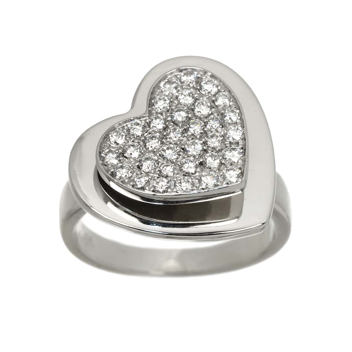 Heartbeat Diamond Ring 18K WG 750 size49 4.5(US)