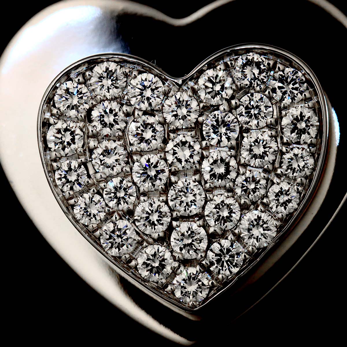Heartbeat Diamond Ring 18K WG 750 size49 4.5(US)