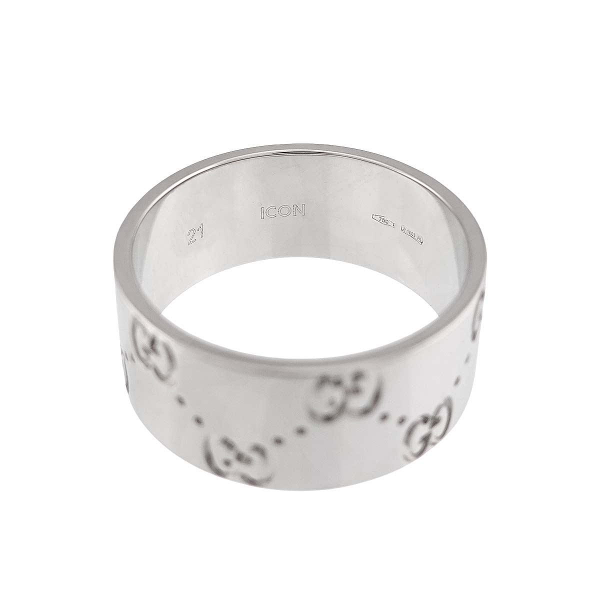 Icon Wide Ring 18K WG White Gold 750 Size21 8.75-9(US)