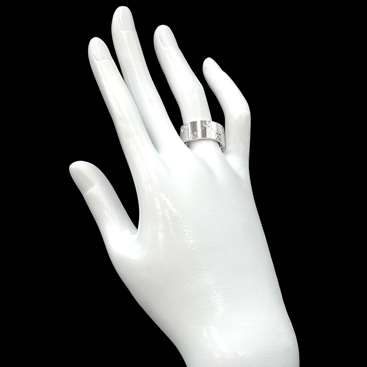 Icon Wide Ring 18K WG White Gold 750 Size21 8.75-9(US)