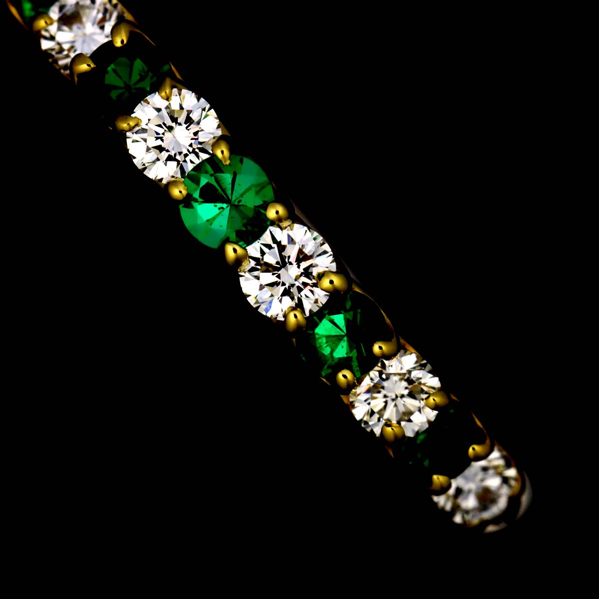 Tsavorite Diamond Ring 18K YG 750 Size6.25-6.5(US)