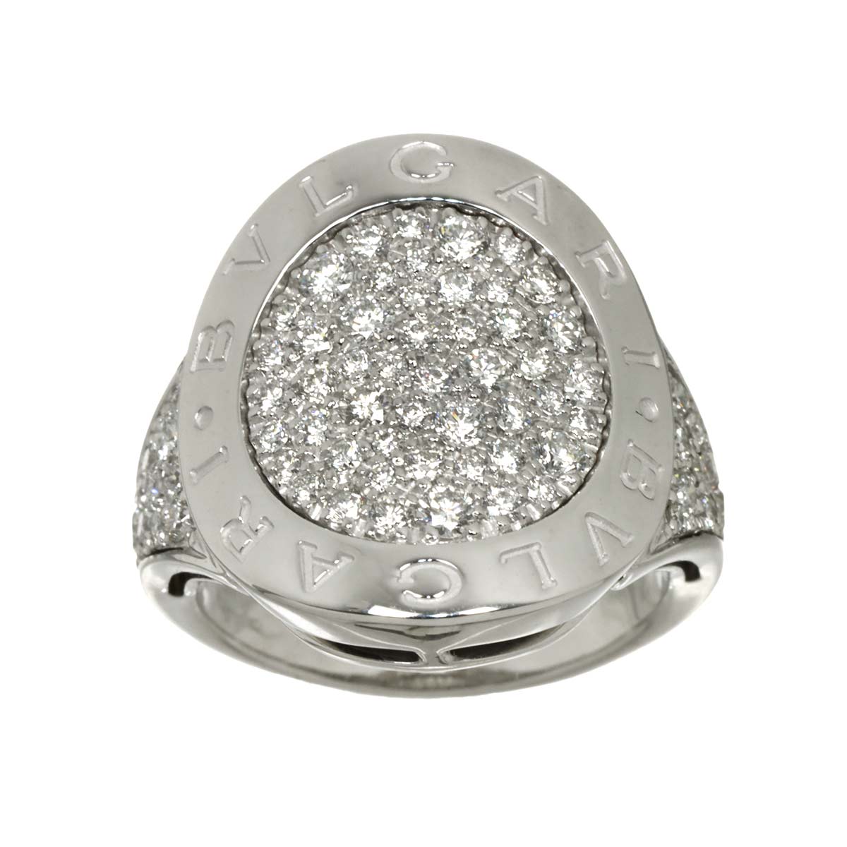 Pave Diamond Ring 18K White Gold 750 siza 6(US)