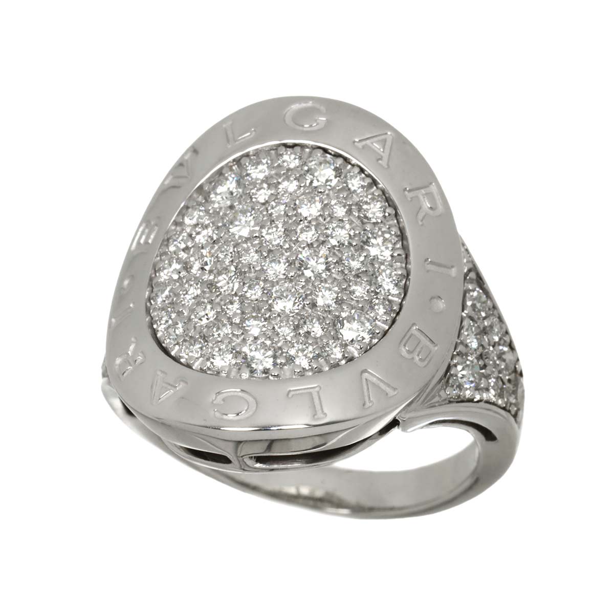 Pave Diamond Ring 18K White Gold 750 siza 6(US)