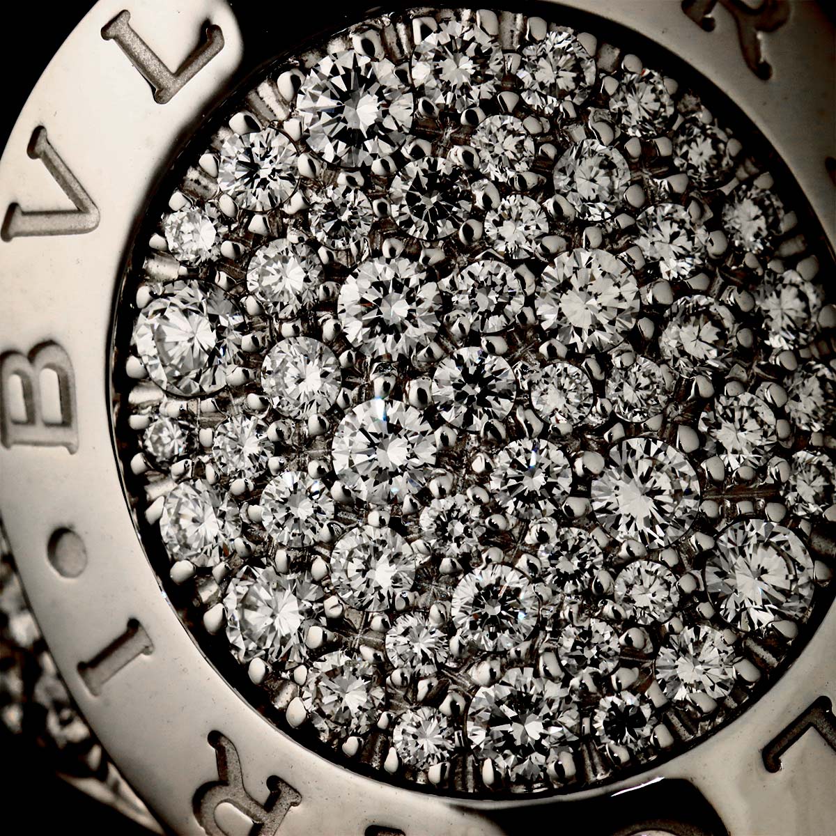 Pave Diamond Ring 18K White Gold 750 siza 6(US)