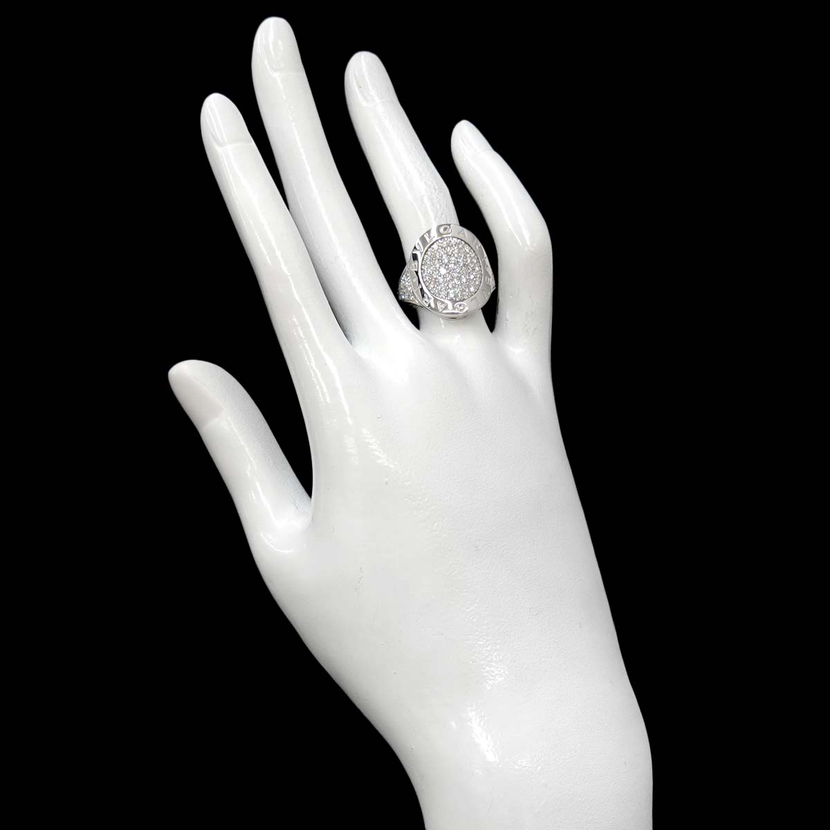 Pave Diamond Ring 18K White Gold 750 siza 6(US)